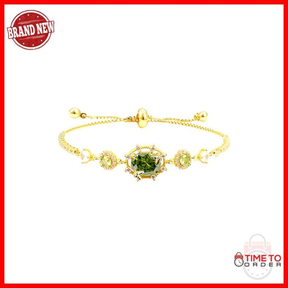 Jewelry - Dainty Gold Tennis Bracelet Elegant Adjustable Chain Cubic Zirconia Gemstone